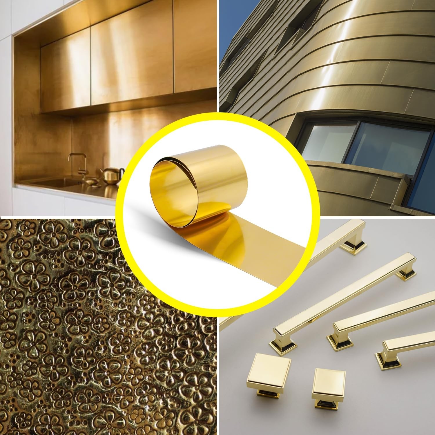Brass Sheet Roll, Gold Foil Sheets-1000mm x 100mm x 0.05mm Thin Brass Metal F…