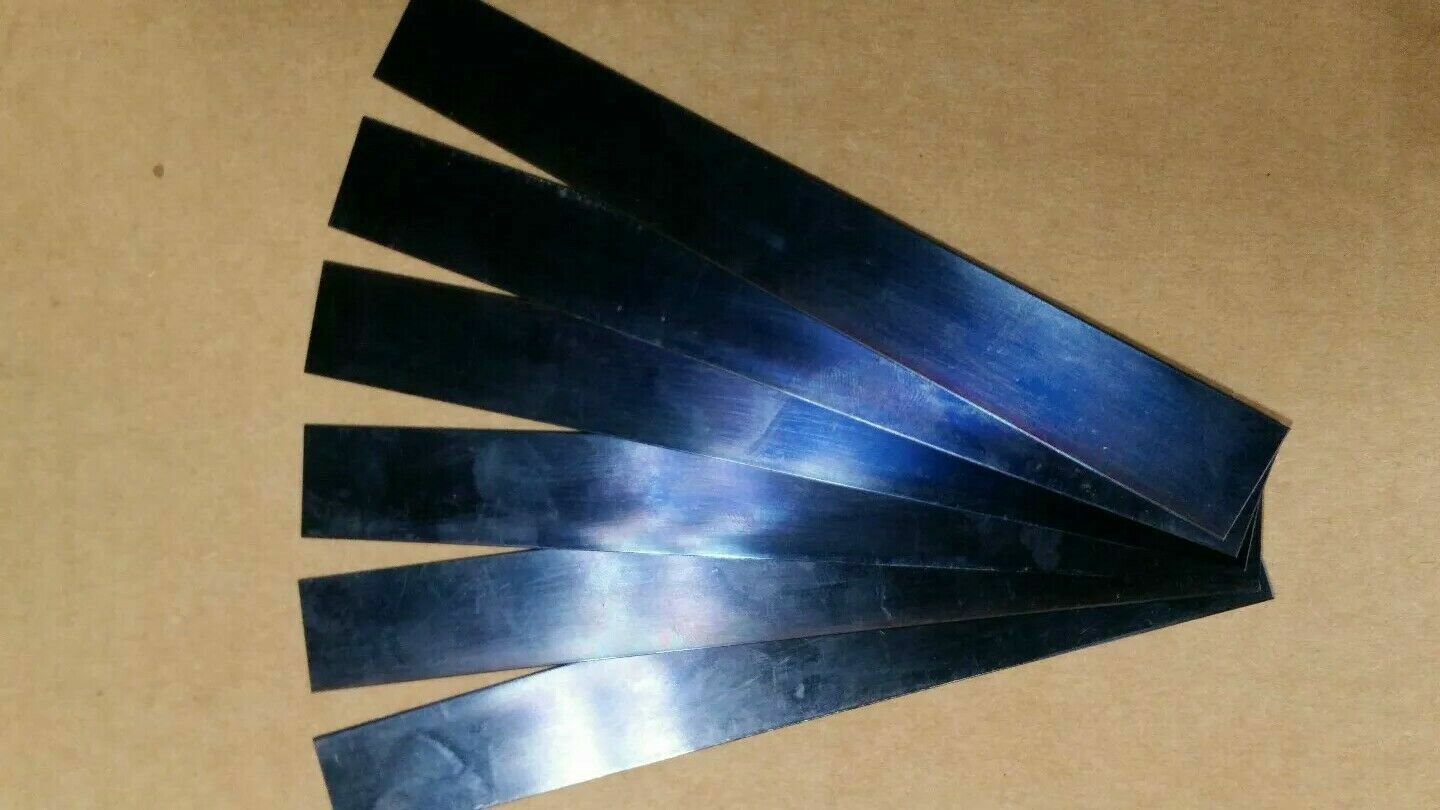 6 PIECE Blue Tempered Spring Steel Shim .015″ x 1/2″ w, 3 inch LONG 0.500 0.015