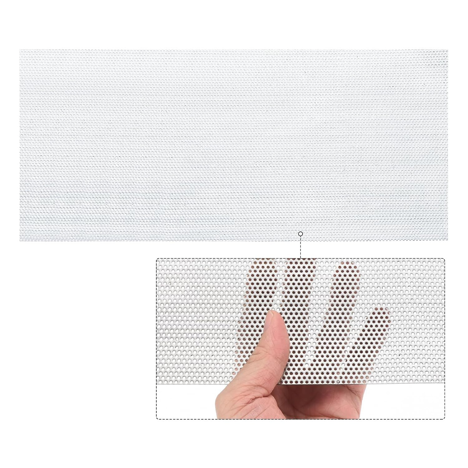 15.7″ X 7.9″ 304 Stainless Steel Perforated Sheet, 0.06″ Hole 19GA Expanded Meta