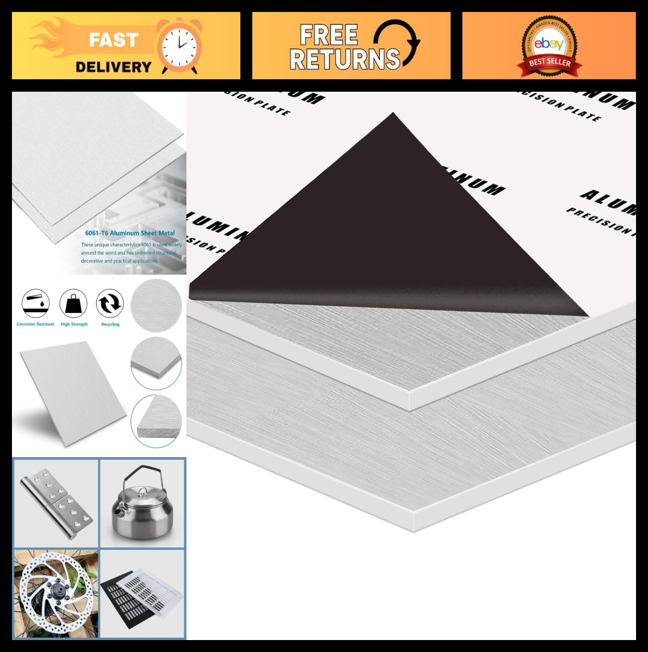2PCS Heavy Duty Aluminum Sheets 12″x16″ 1/8″ Thick Metal Plates for DIY Projects