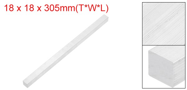 Square 6063 Aluminum Flat Bar, 11/16″ Thickness 11/16″ Width 12″ Length