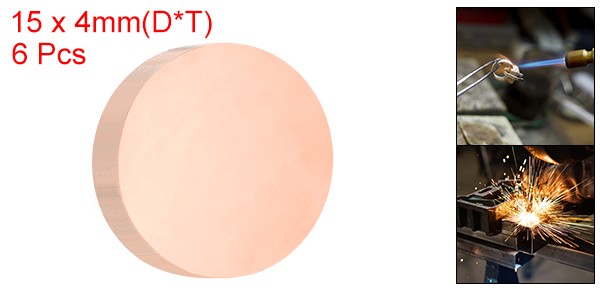 6 Pcs 0.16″ Thick 0.6″ Dia Copper Round Plate C1100 Pure Copper Sheet