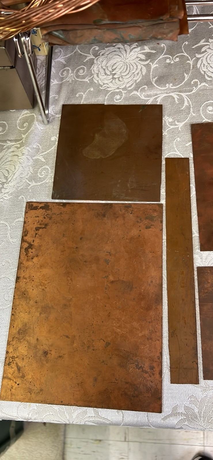 8 Pieces Copper Sheets Plates for Crafts/ Enamel Various SizesNew/old Inventory