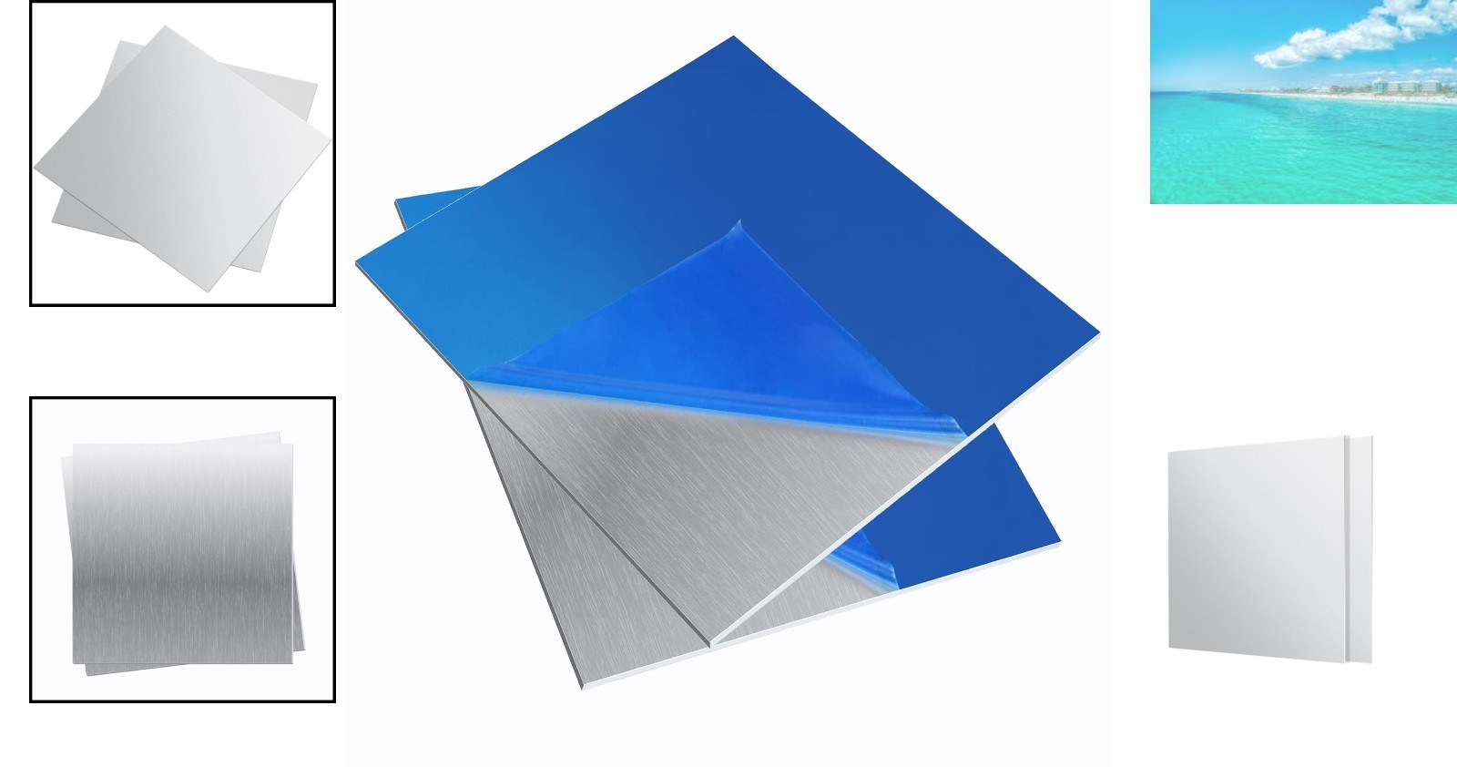 Set of 2 – Rectangular 6061 Aluminum Plates, 6×6 Inch, Perfect for Industries