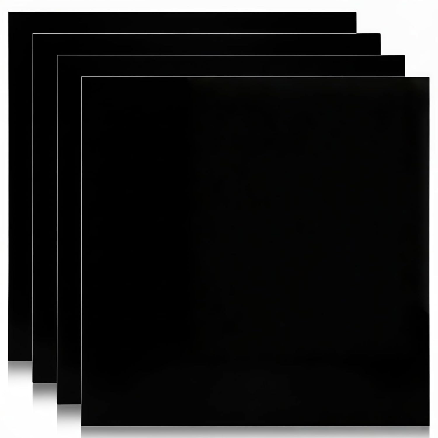 4 Pack 12 x 12 x 1/32 (0.03″) Inch Anodized Aluminum Sheets, Black 5052 Aluminum