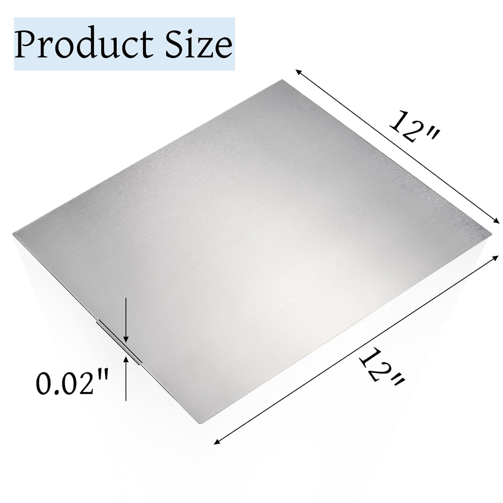Aluminum Sheet 5052 Flat Plate 12×12 Inches 0.02 Inch 0.5mm Metal Crafting