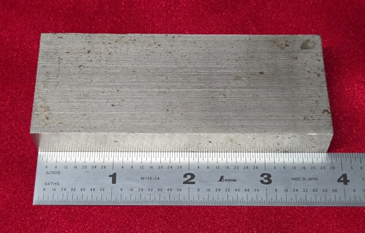 D2 Tool Steel Block Billet 3.804″ L x 1.53″ W x 0.635″ Thick, 1 Lb 0.5 Oz.