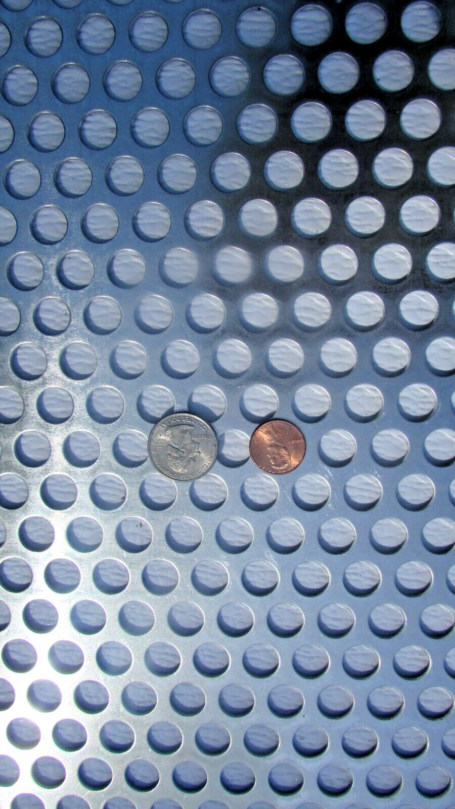 1/2″ HOLE ALUMINUM PERFORATED METAL–11-1/2″ X 11-3/4″