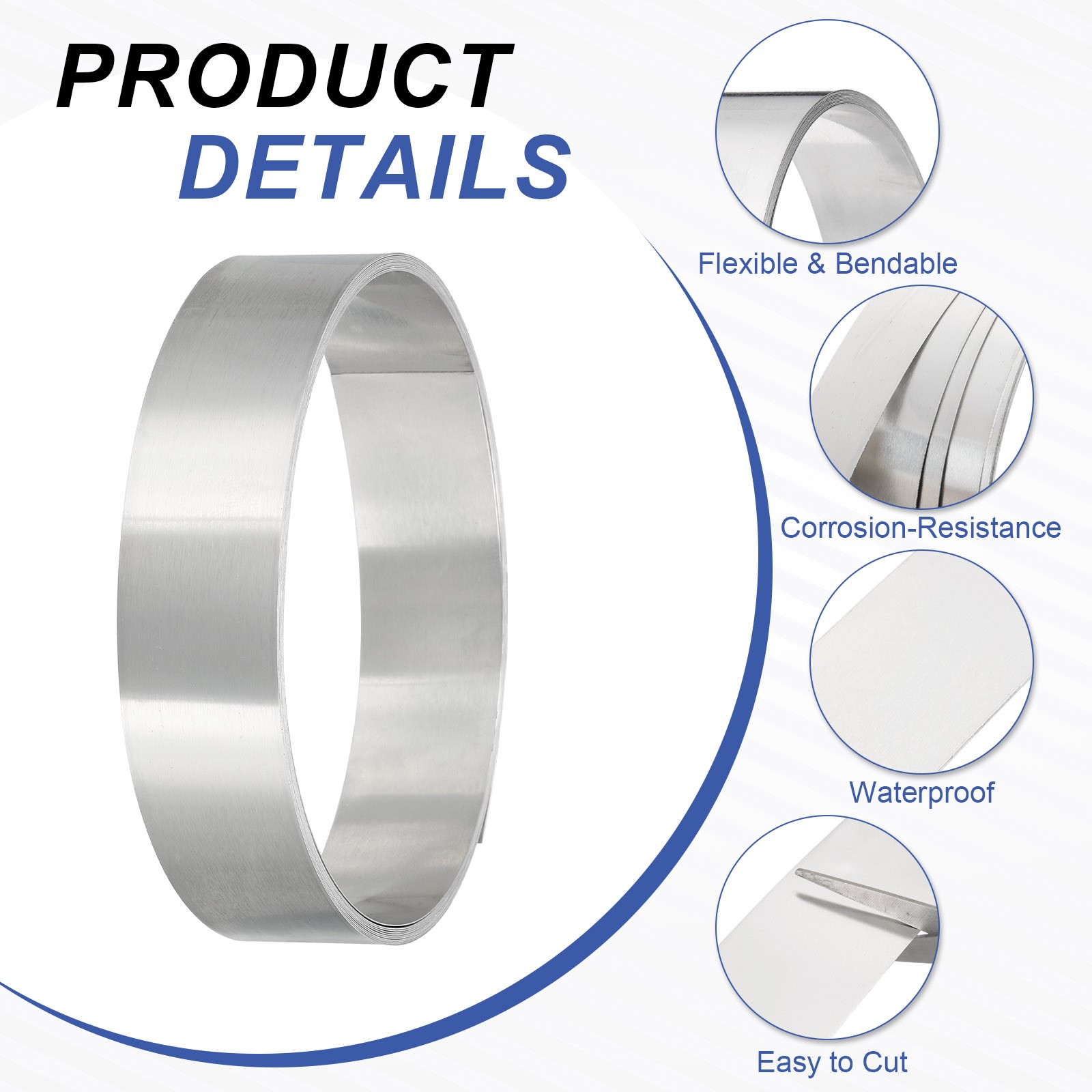 Aluminum Flashing Roll, 3000mm x 20mm x 0.2mm 1060 Aluminum Metal Roll