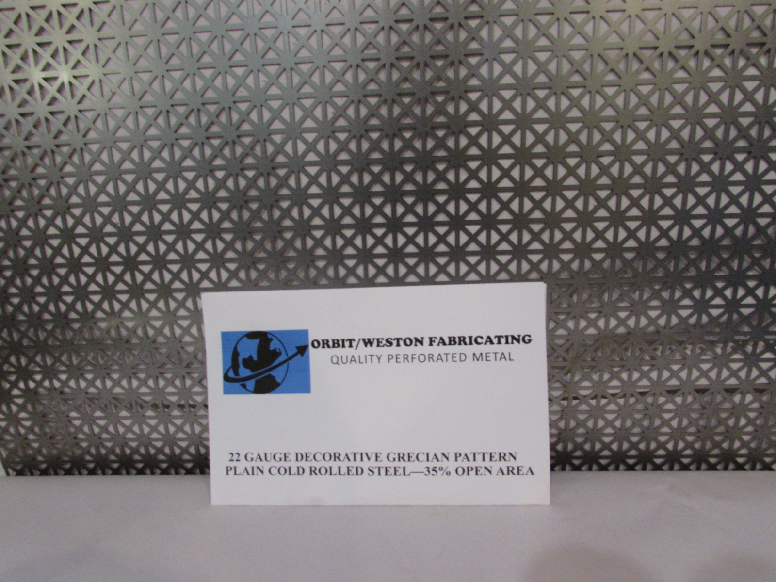 ===QUALITY PERFORATED DECORATIVE METAL—GRECIAN PATTERN 9-7/8″ x 24″===