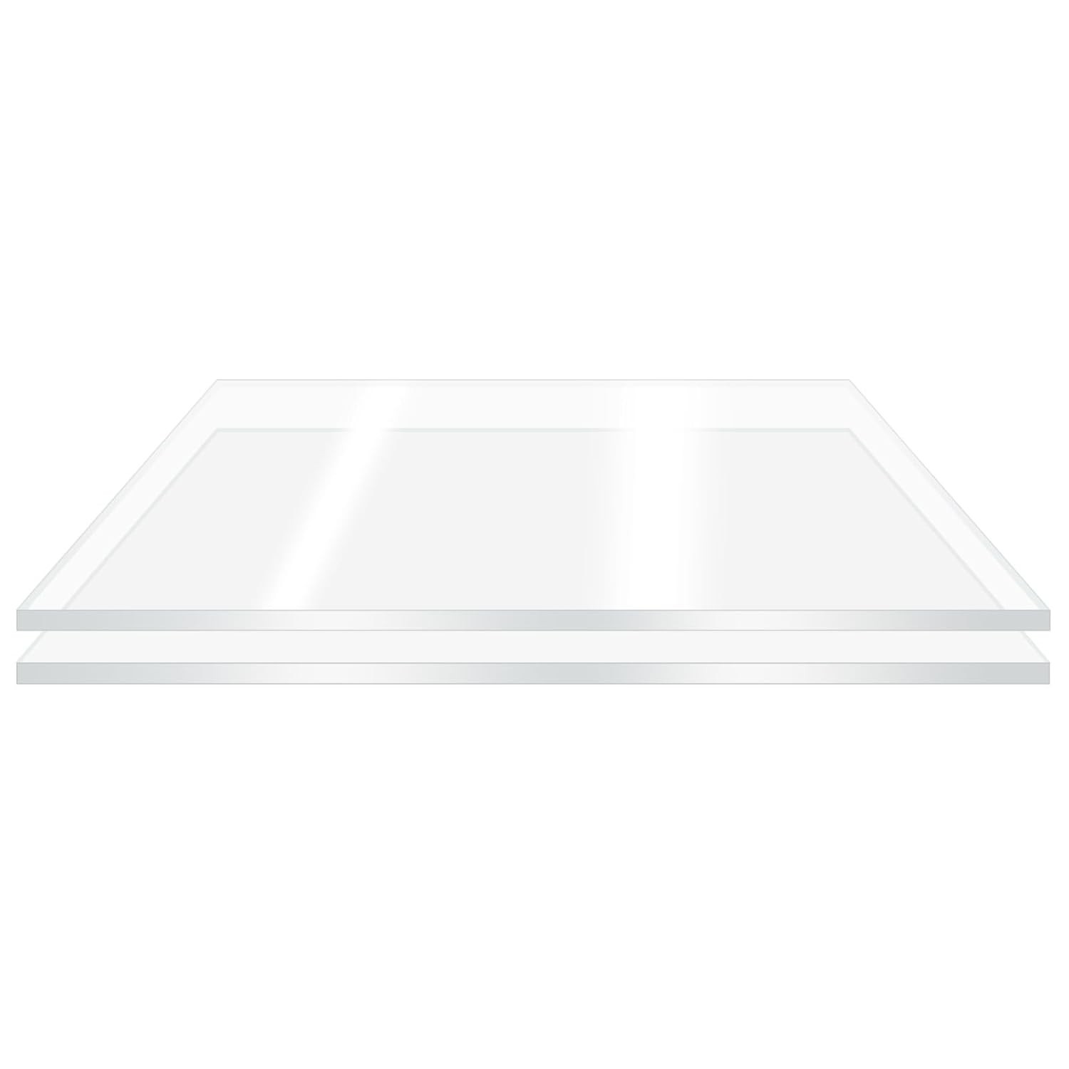 2 Pieces 16” x 20” Clear Acrylic Sheet Plexiglass – 1/8”(3mm)