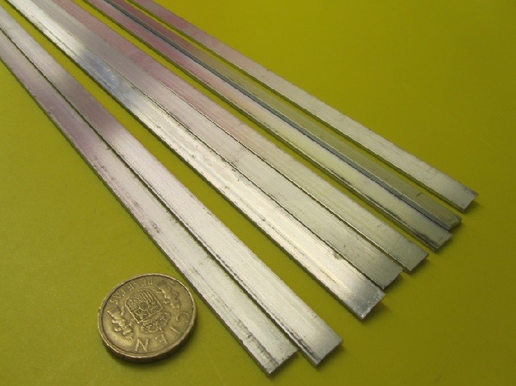 6061 T6 Metric Aluminum Bar, 2mm Thick x 10mm Wide x 3 Ft Length, 8 Units