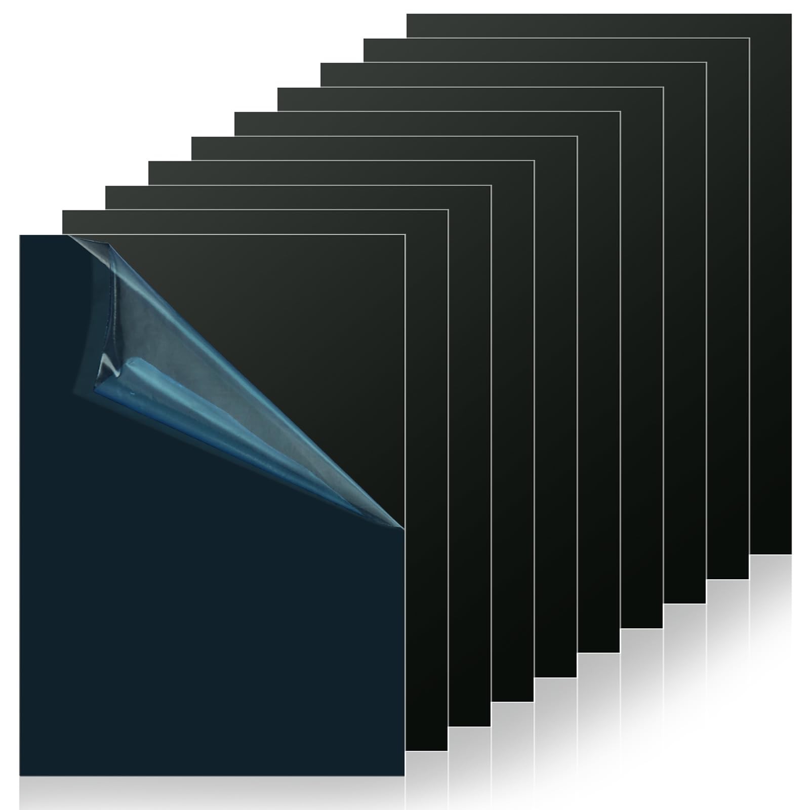 Black Anodized Aluminum Sheet Metal Laser Engraving 7x5x1/32 Inch 10 PCS
