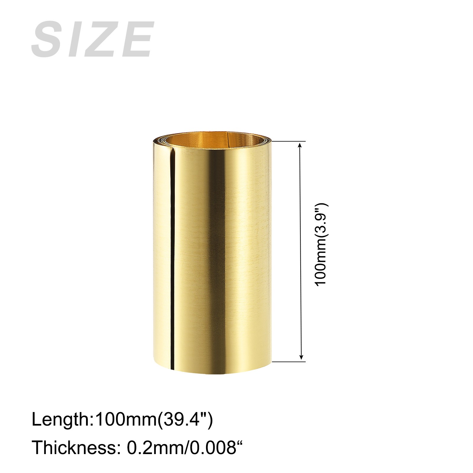 Brass Sheet (1000x100x0.2mm),Metal Sheets Plates for Home Kitchen Backsplash