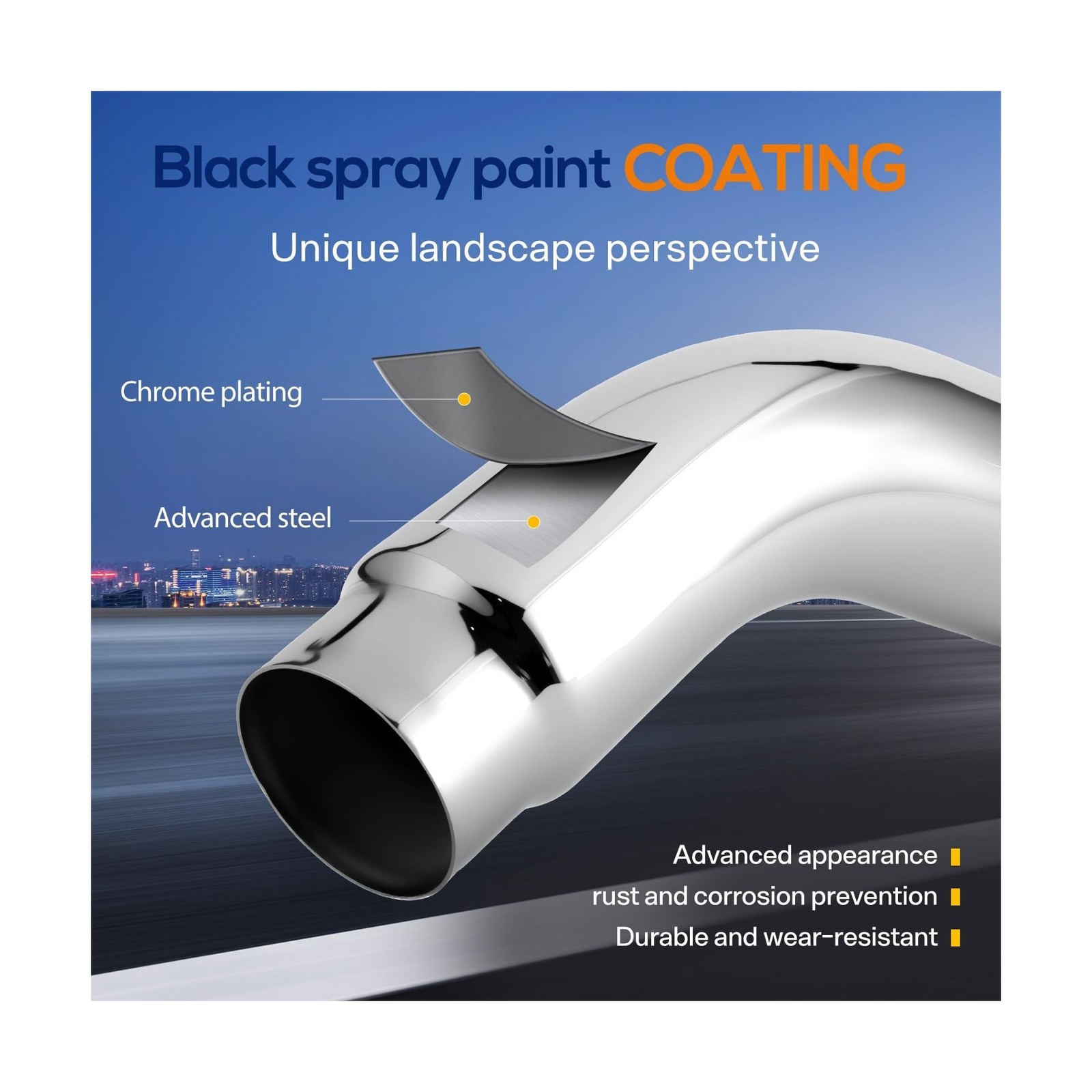 4-6″ Universal Exhaust Elbow Pipe w/Clamp Chrome Finish Drynochet | Premium S…