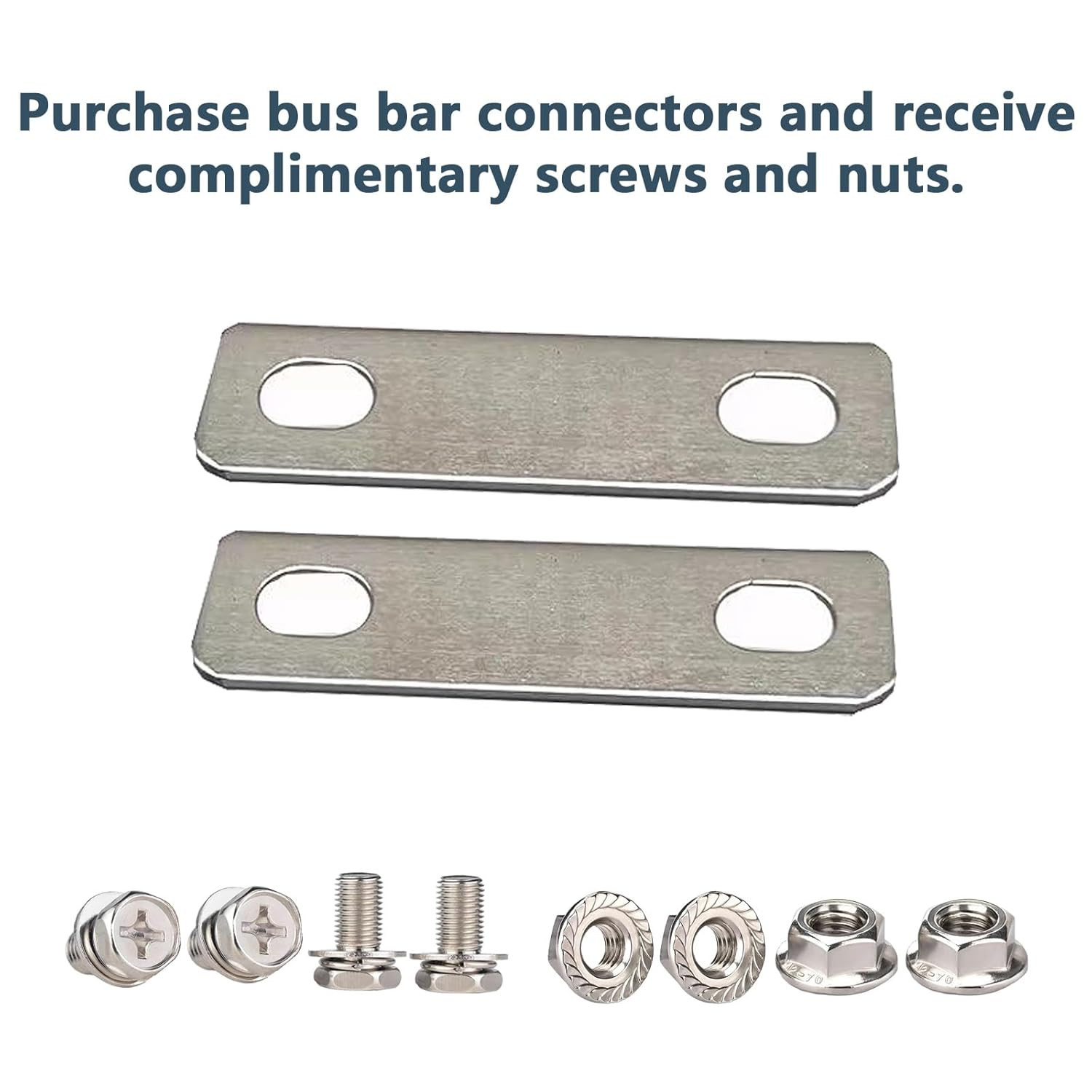 4PCS Pitch Row 2.2IN Bus Bars Connector Red Copper Nickel-Plated for Lifepo4 Cel
