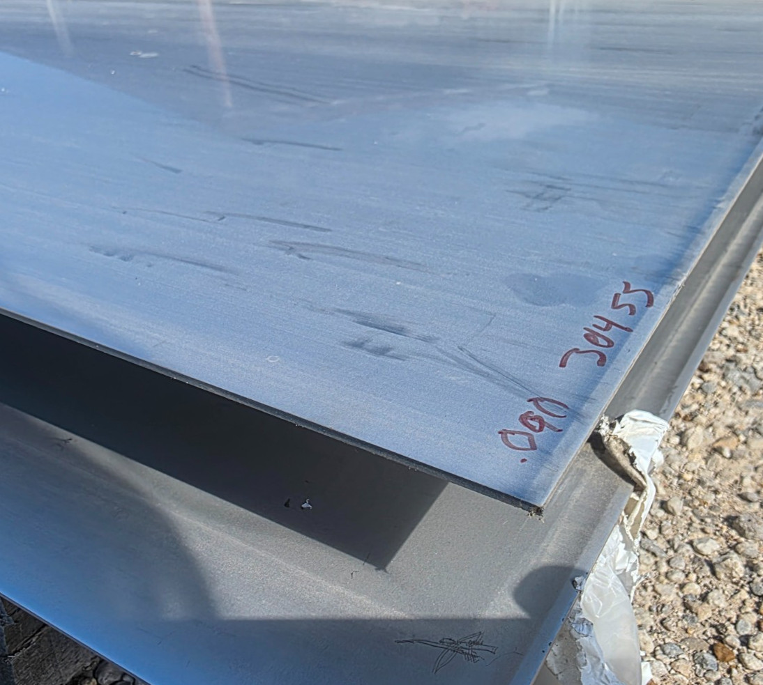 304 STAINLESS STEEL SHEET, 13GA, 0.090″ THICK, 48″ X 112″, 304 2B SS