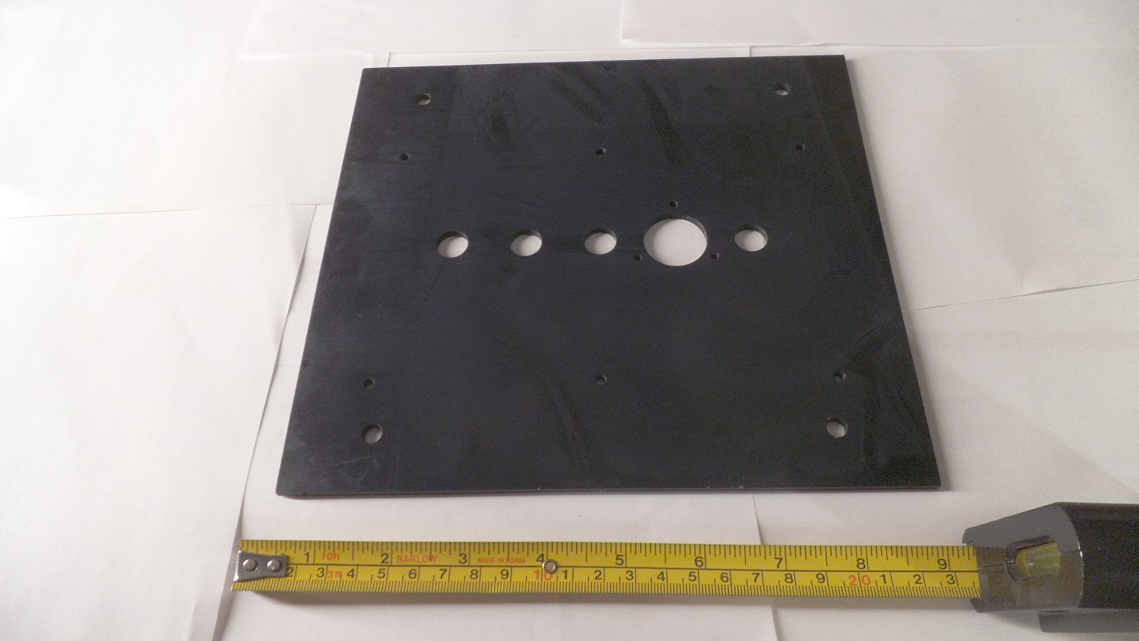 Anodized Aluminum plate, 8-13/16″ x 8″ x .158 thick
