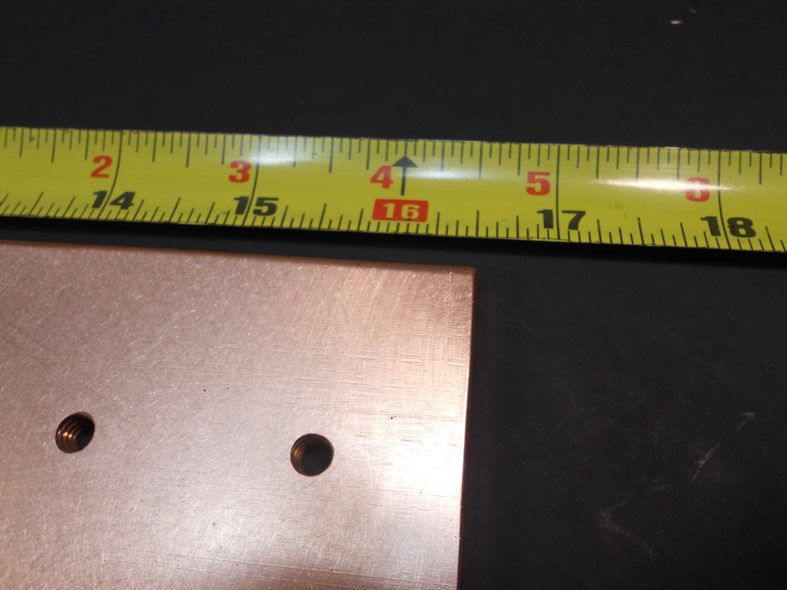 1/4″ thick ,2 3/8″ x 16 3/8″ copper 110 buss bar. Weight 3.2Lb.
