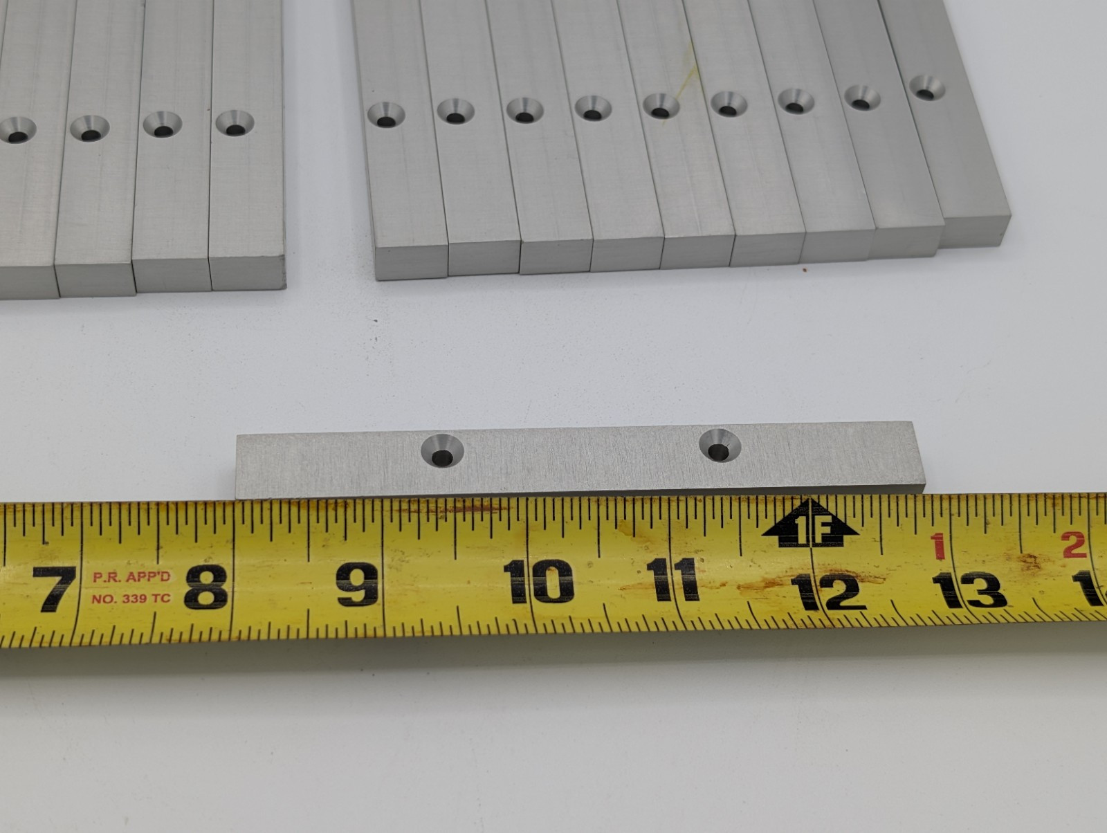 Lot Of 17 Aluminum bracket 3/8″ x 9/16″ x 4 7/8 machined Recessed Tapped 6-32
