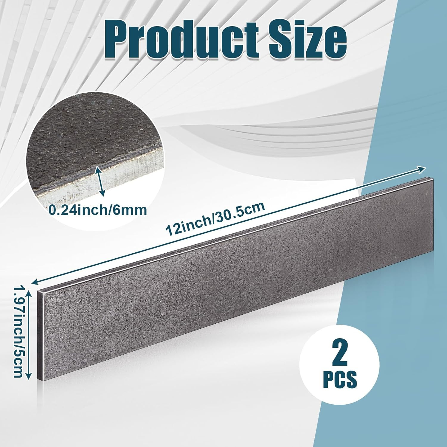 2 Pcs 2 X 1/4 X 12 Inch Steel Flat Bar Metal Stock Hot Rolled Steel Plate Solid
