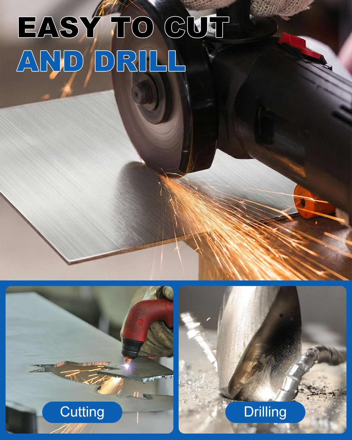 430 Stainless Steel Metal Plates, 8″ x 12″ x 1/16″ Sheets for Grey