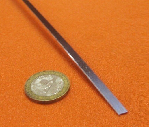 1095 Hard Blue Tempered Spring Steel Shim .032″ Thick x .187″ Wide x 300″ Long