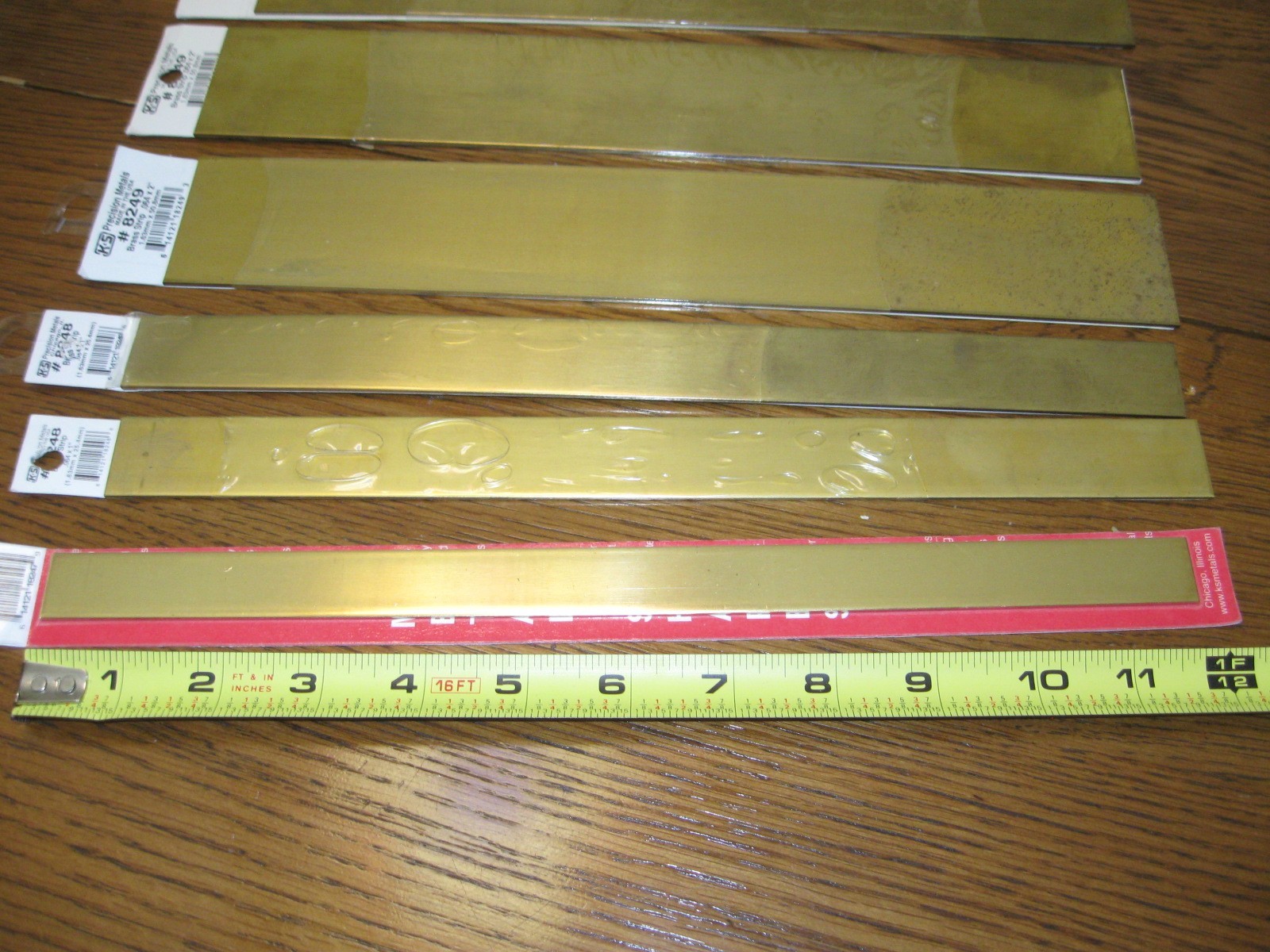 K&S .064″ Brass Strips 3/4″, 1″, 2″ wide x 12″ long – Mixed Lot of 7 pcs