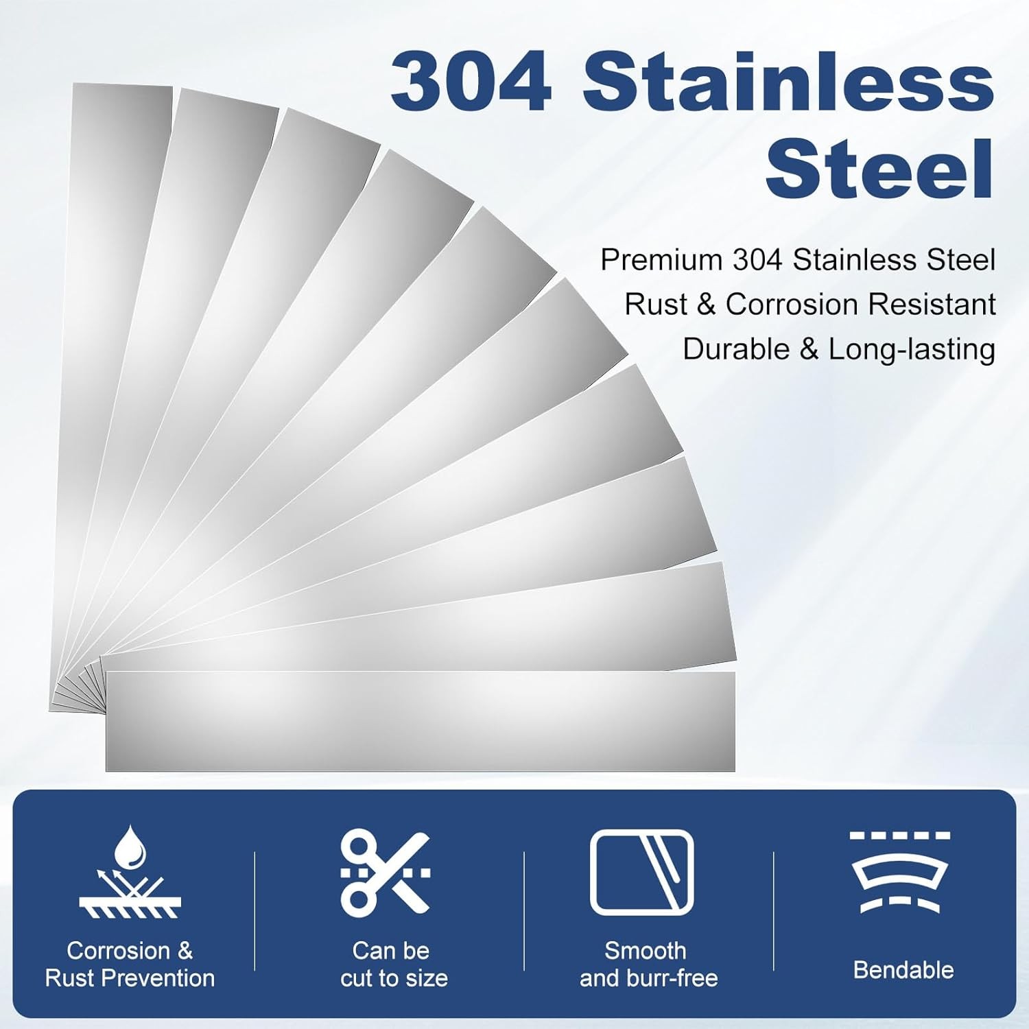 50 Pcs Shim Stock Assortment, 304 Stainless Steel 1″ Width x 6″ Length Metal Shi
