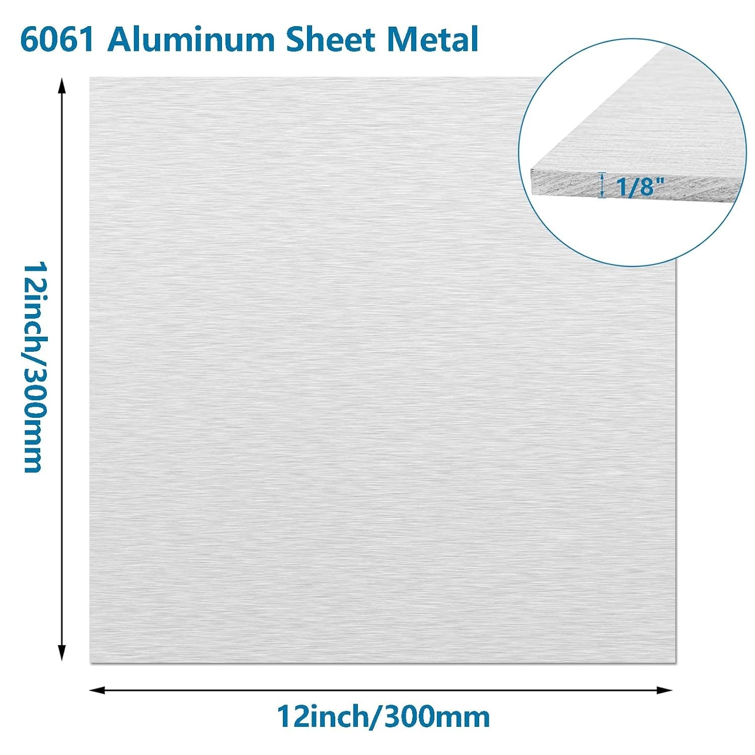 Heavy Duty 6061 Aluminum Sheet Metal 12×12 Inch, 2-Pack with Protective Film