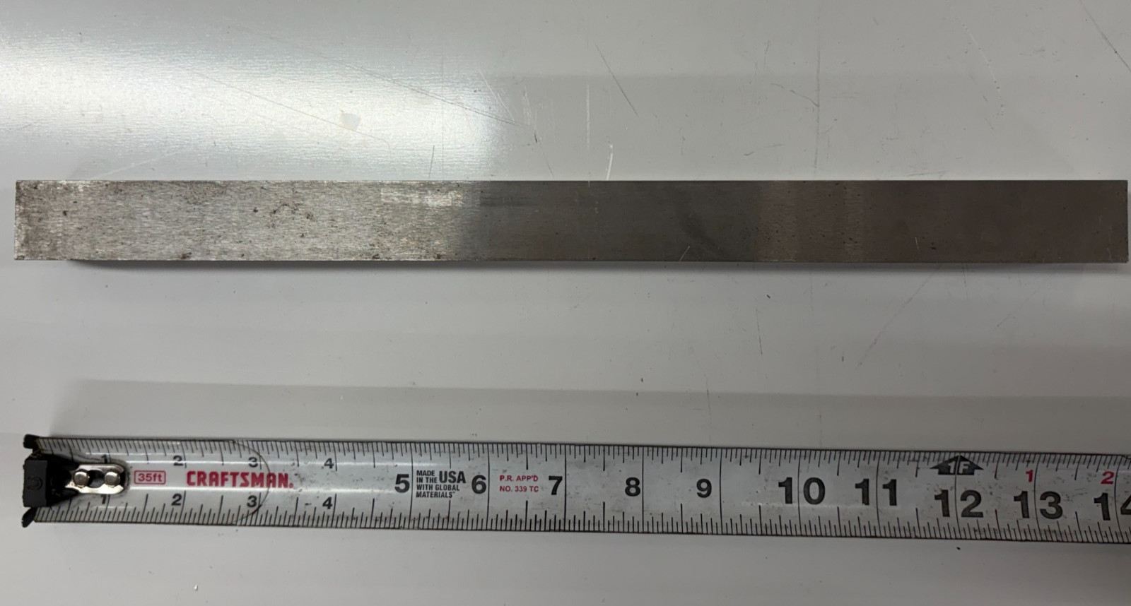 1″ x 1.25″ x 13.5″ Oil Hardening Tool Steel Bar Stock, AISI Type O1