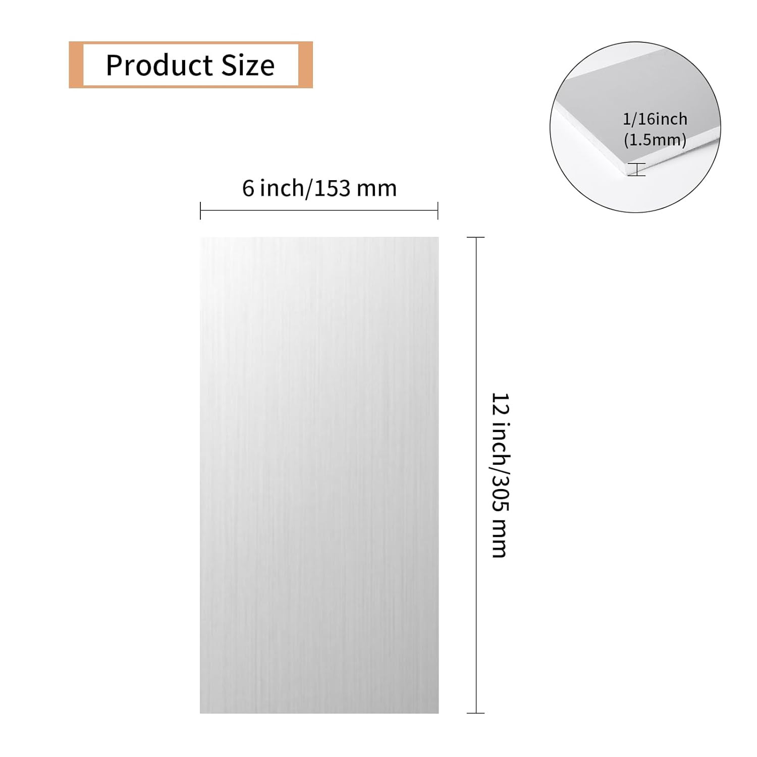 1PCS 6061 Aluminum Sheet Metal 1/16″ X 6″ X 12″, Aluminum Plates Covered with Pr