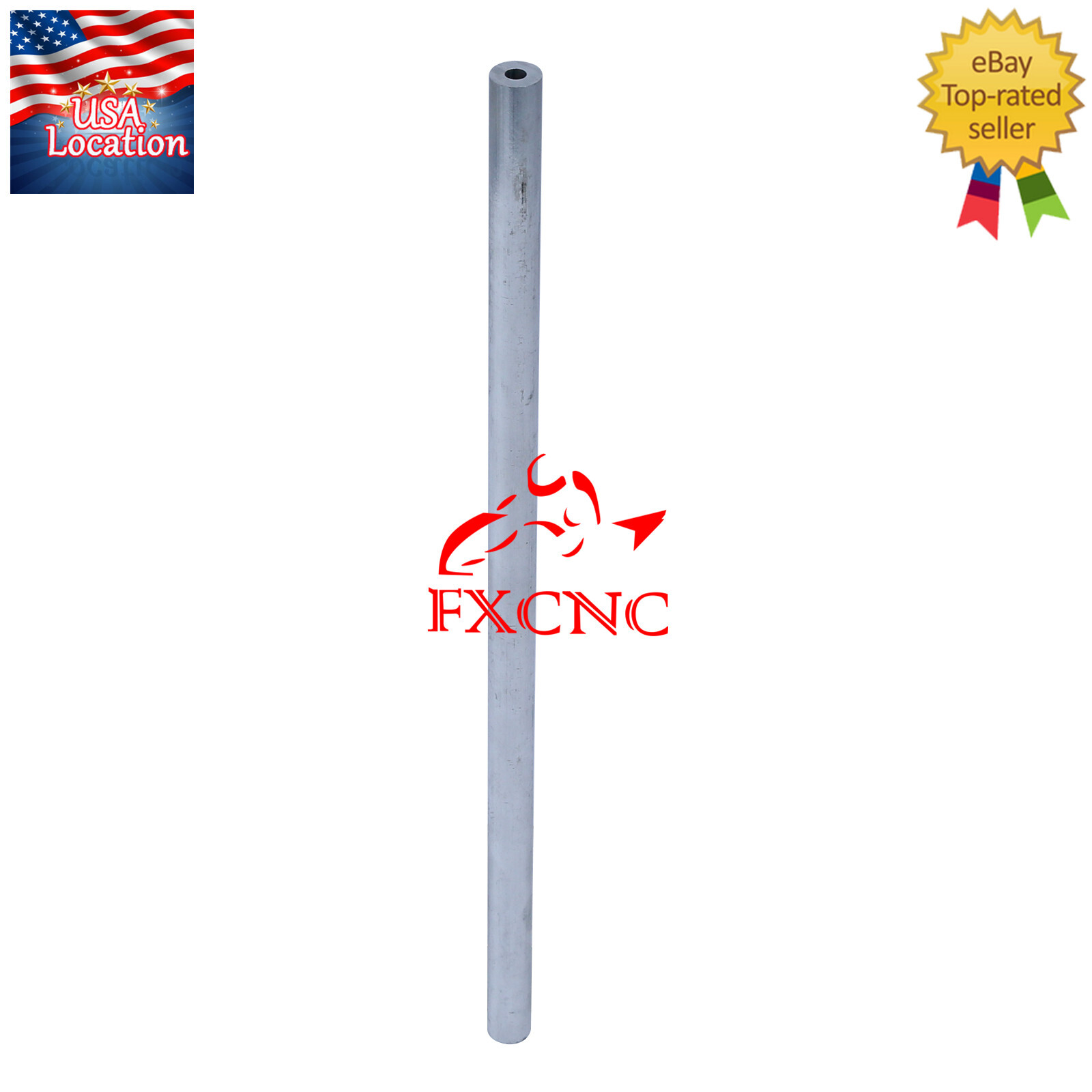 2pcs T6061 Aluminum Rod Stick Hollow Material Length 300mm Hole 5mm Width 12mm