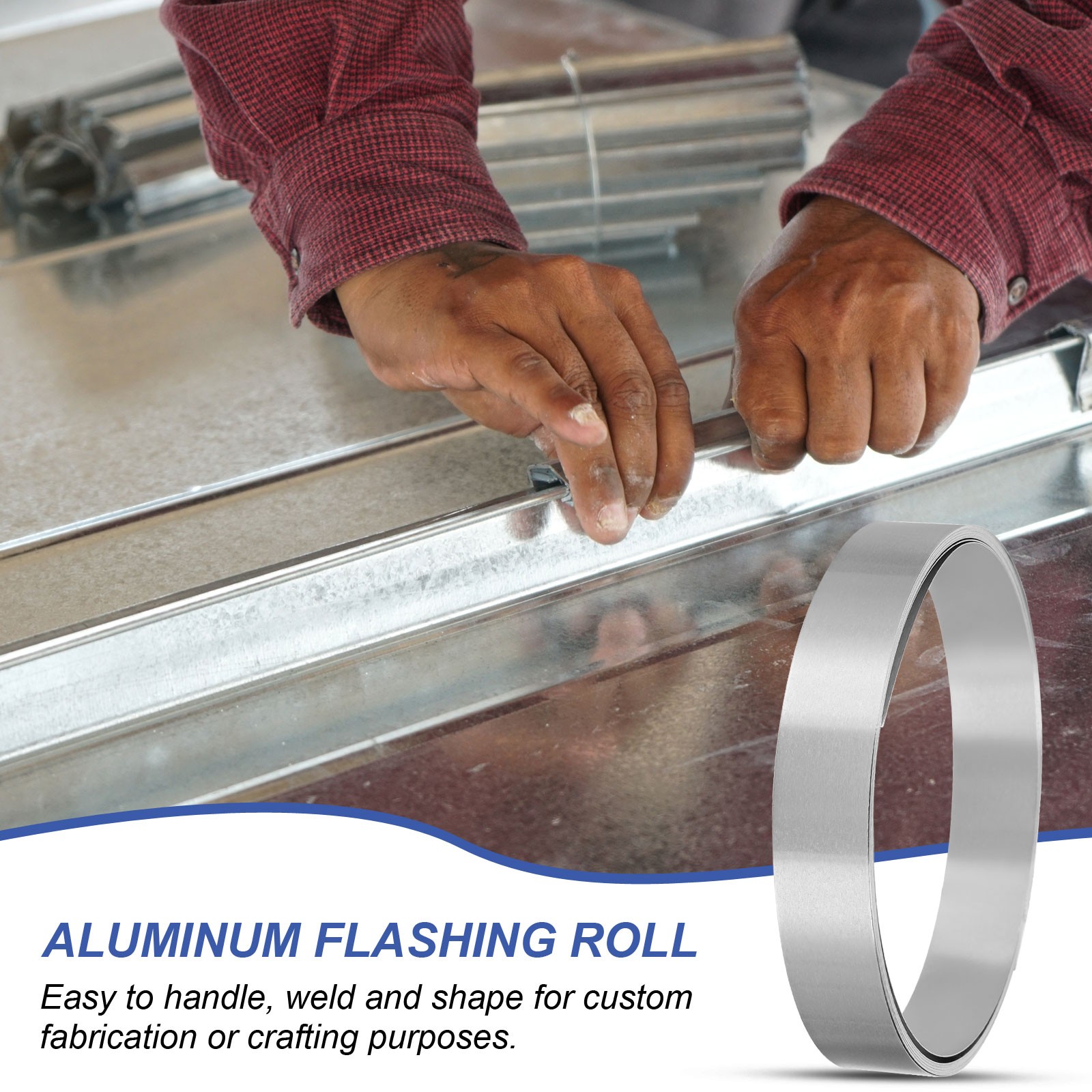 Aluminum Flashing Roll, 3000mm x 15mm x 0.1mm 1060 Aluminum Metal Roll