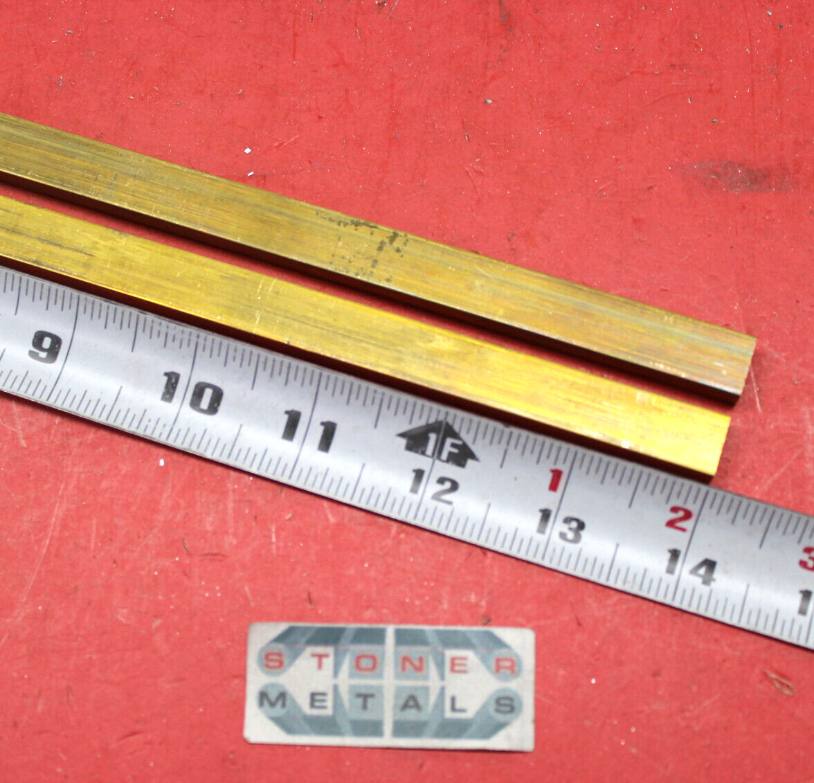 2 Pieces 1/4″ x 1/2″ C360 BRASS FLAT BAR 14″ long Solid .25″ Mill Stock H02