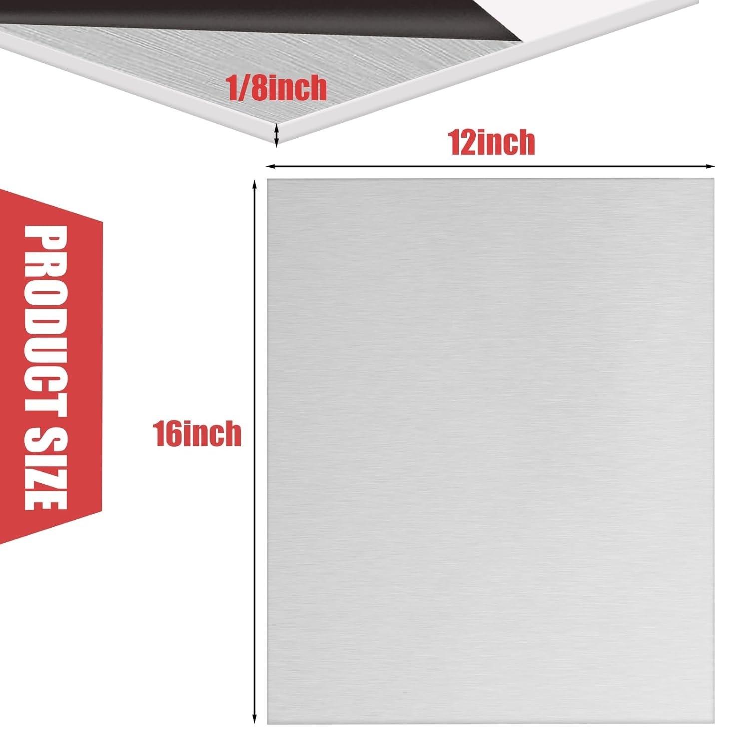 6061 Aluminum Sheet Metal, 12×16″, 1/8″ Thickness – Set of 2