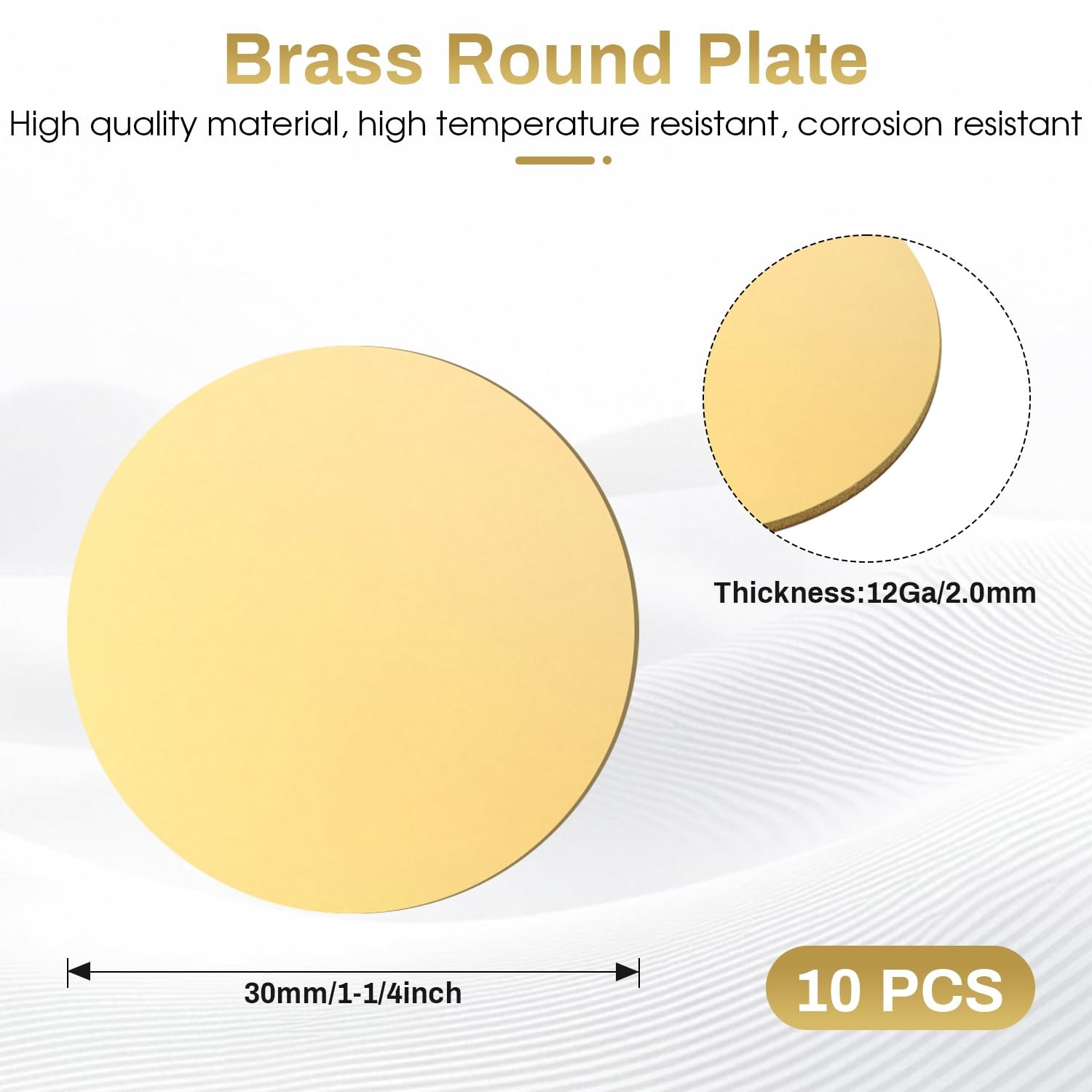 Brass Discs Gauge Thickness Brass Round Plate for Jewelry