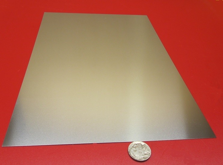 18-8 Stainless Steel Sheet, Full Hard, .004″ x 8.0″ x 12″, 2 Piece