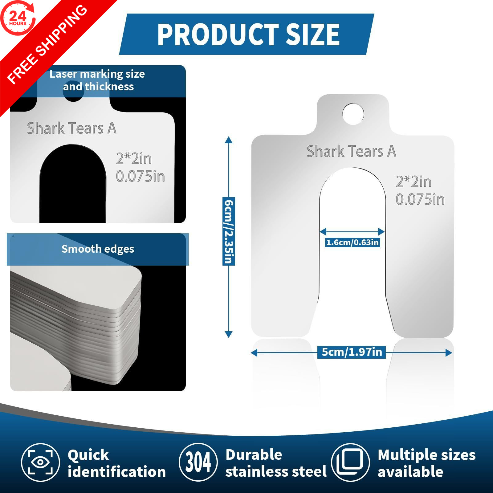 100PCS 304 Stainless Steel Shim Kit, 2″ 2 x 2 inches, aluminum natural finish