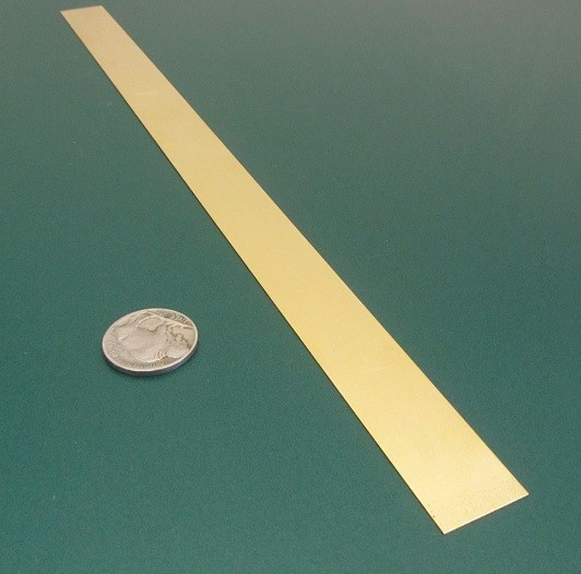 260 Brass Flat Bar .016″ (+/- 0.002″) Thick x 3/4″ Wide x 1 Foot Length, 8 Units