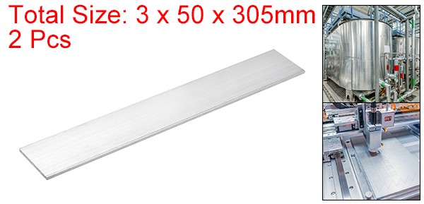 2Pcs 12″x2″x1/8″ Aluminum Flat Bar Brushed Finish Trim Strip Sheets