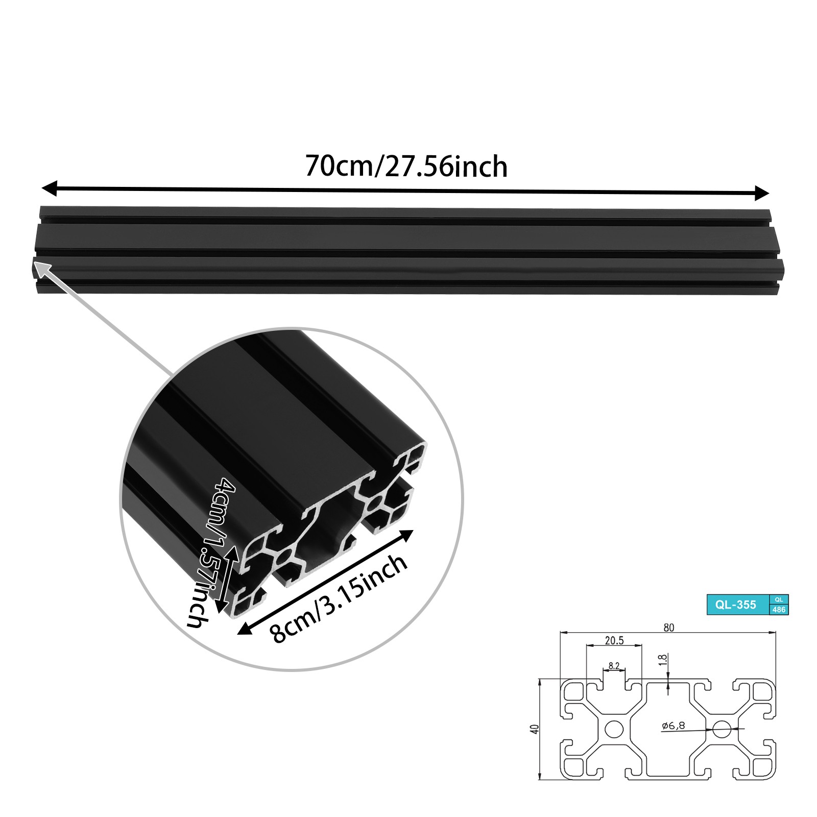Aluminum Profile, T-slot Aluminum Profile, 2-Pack T-slot Aluminum Profiles