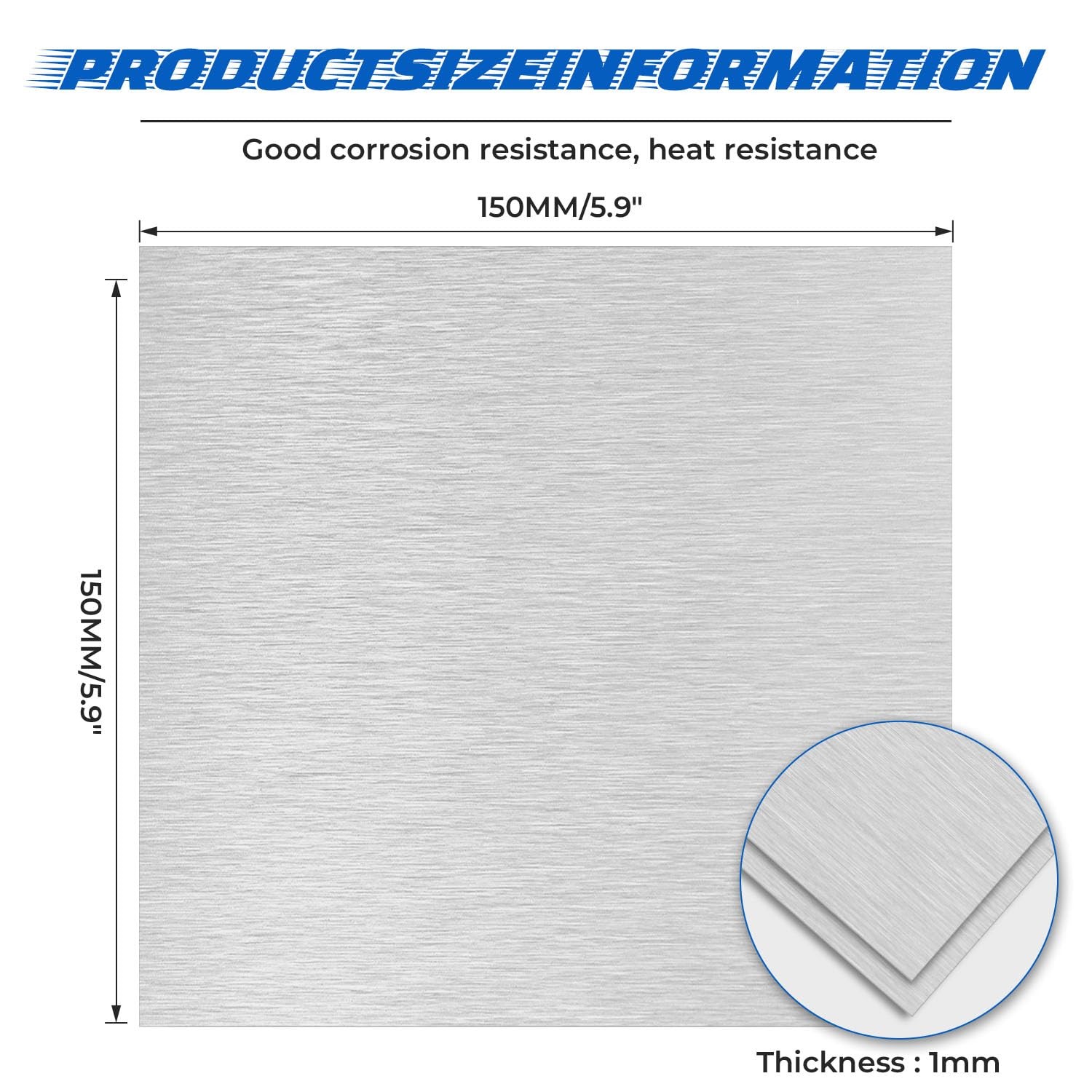 6061 T651 Aluminum Sheet Metal Plate 6×6 Inch 18 Gauge 1mm DIY Craft 3 PCS