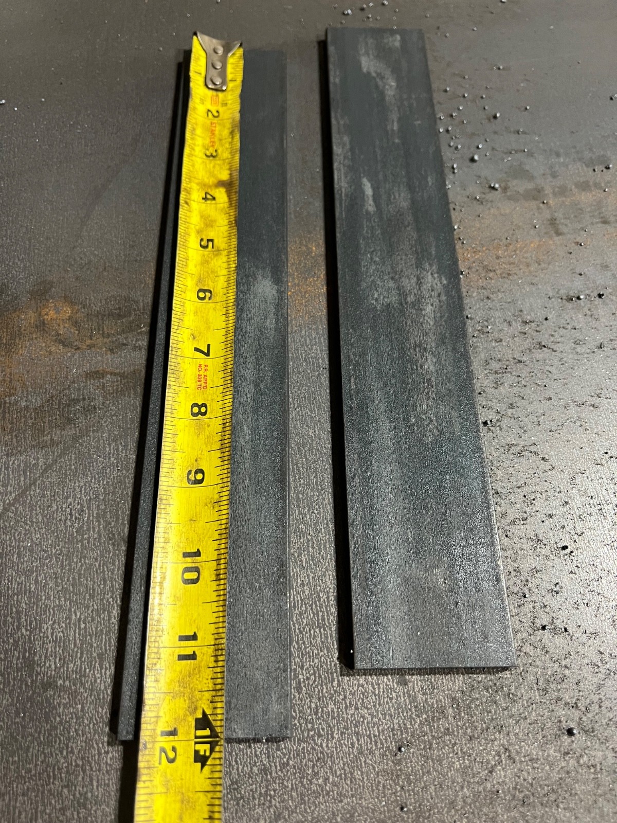 2pcs— 2″wide x12″ long(+/- 1/8”). 1/4″ inches thick A36 steel