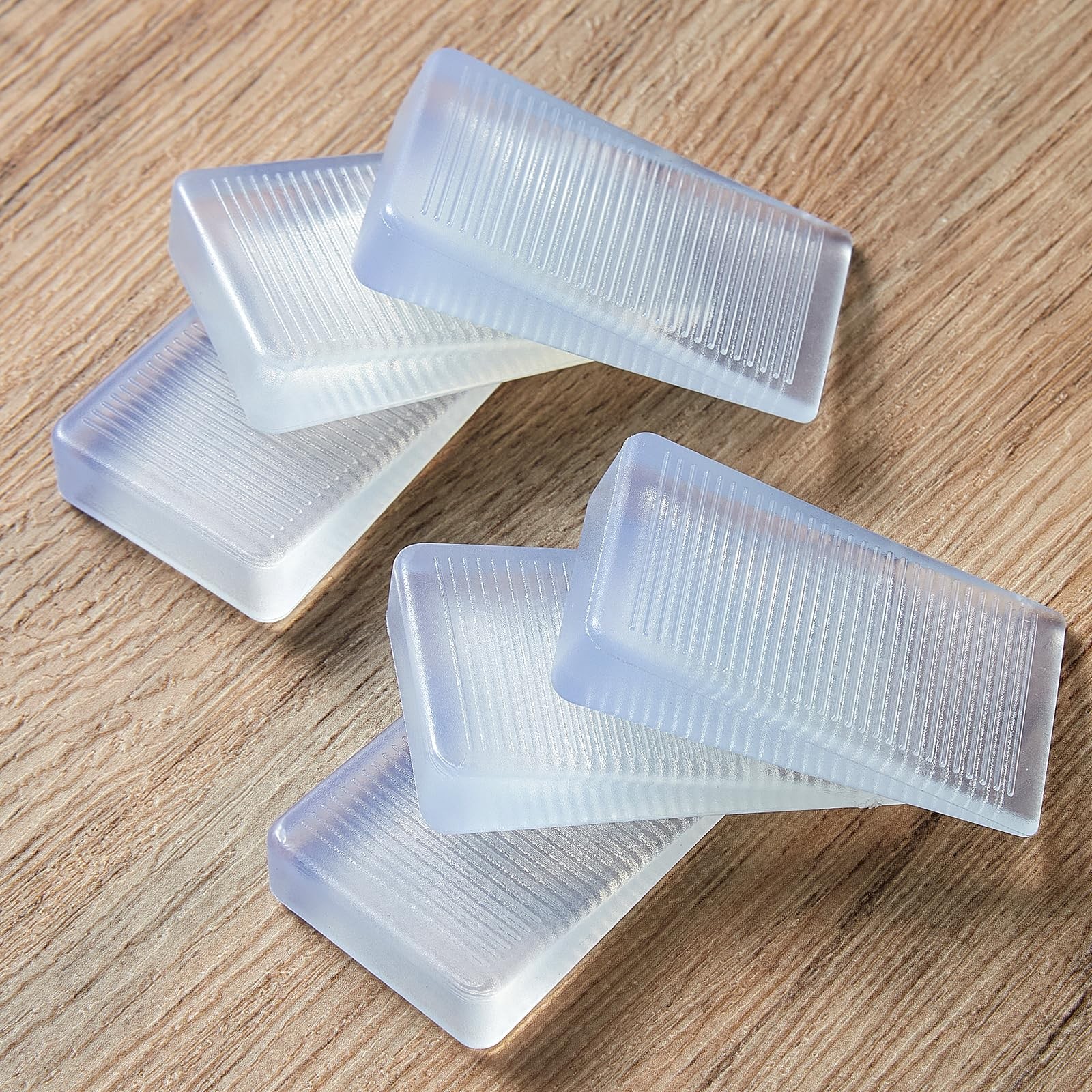 6 Pack Clear Shims for Leveling Furniture Toilet Shims for Leveling, Rubber W…