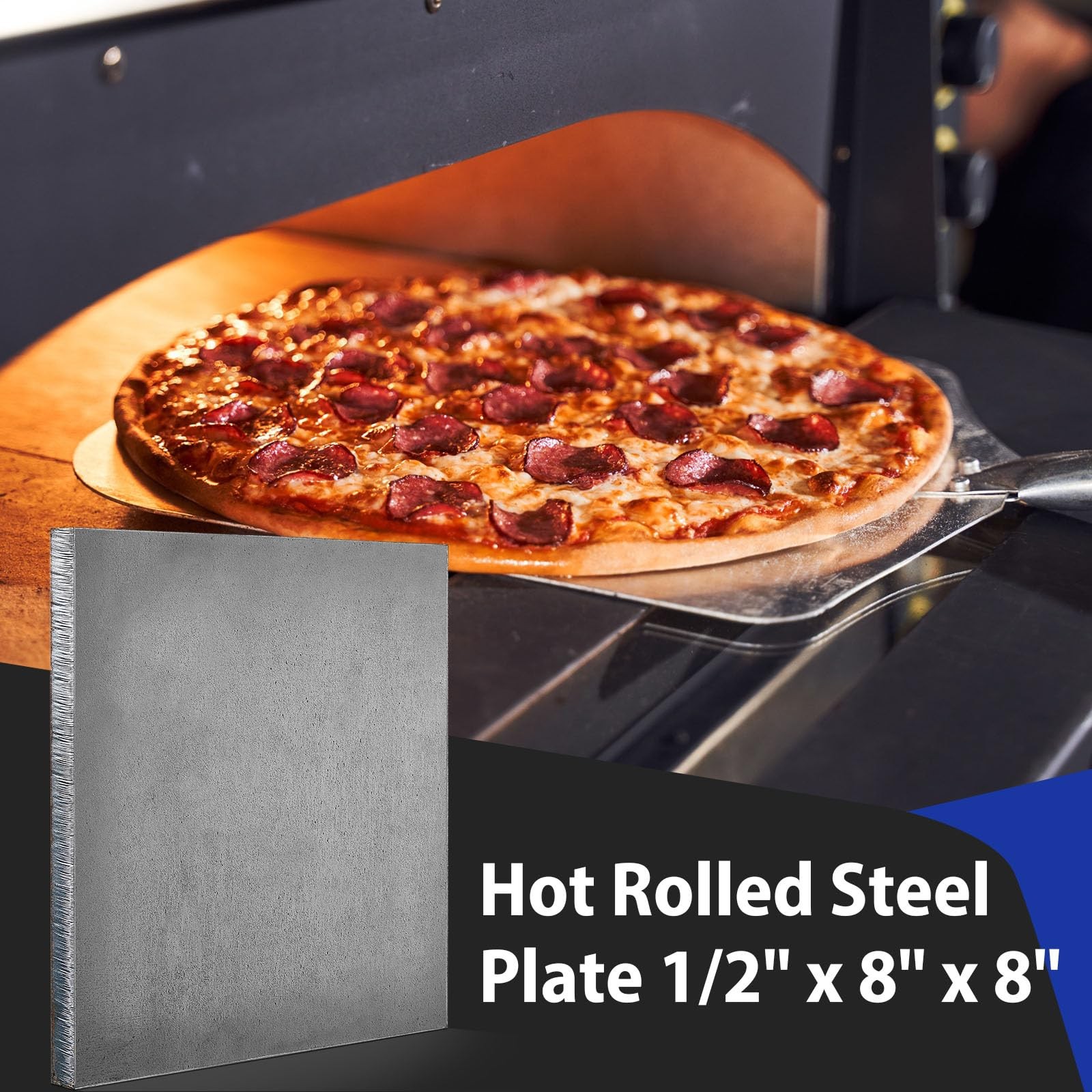 8 x 8 x 1/2 Inch A36 Steel Plate Hot Rolled, Weldable gray