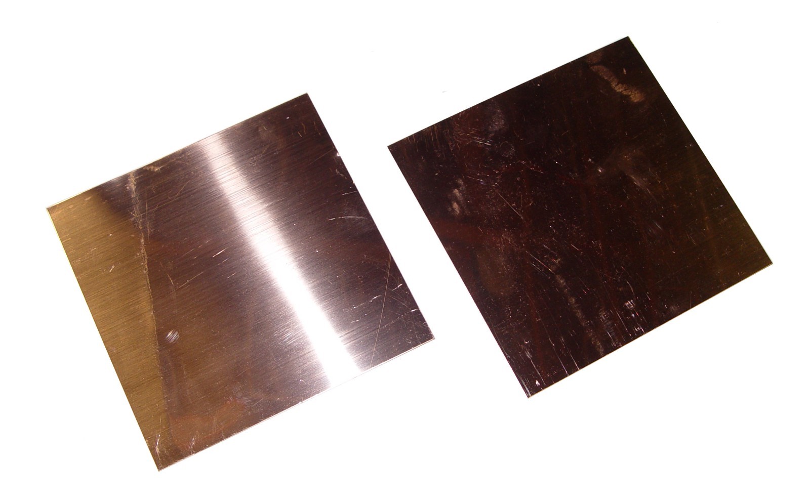 NEW Copper Sheet – TWO 6″ x 6″ pieces – metal working – 16 oz, 24 gauge, crafts