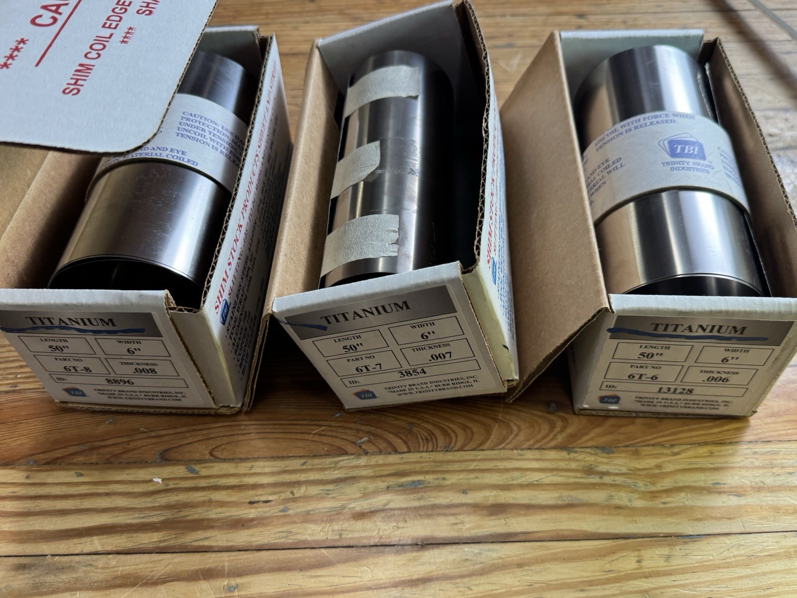 Lot Titanium Grade 2 Shim Stock .006 .007 .008 Trinity Brand ASTM B265 Anneal 6”