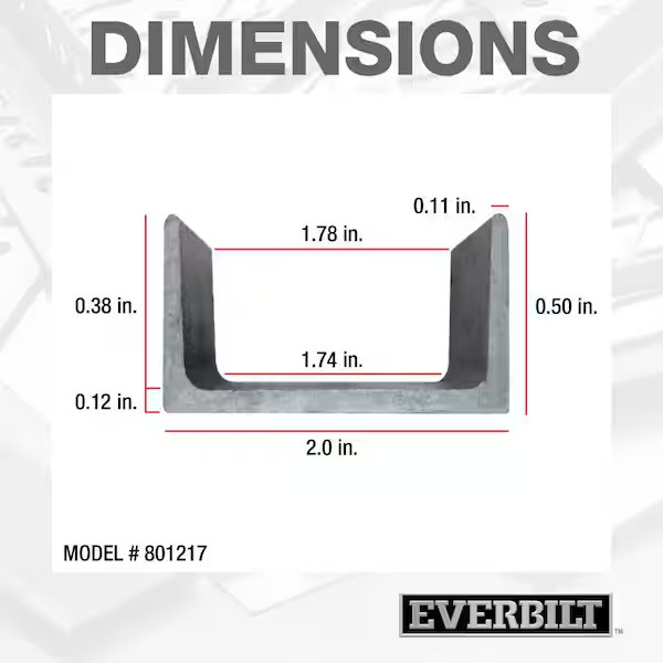 2 In. X 1/2 In. X 3 Ft. – 1/8 In. Thick Plain Steel C-Channel
