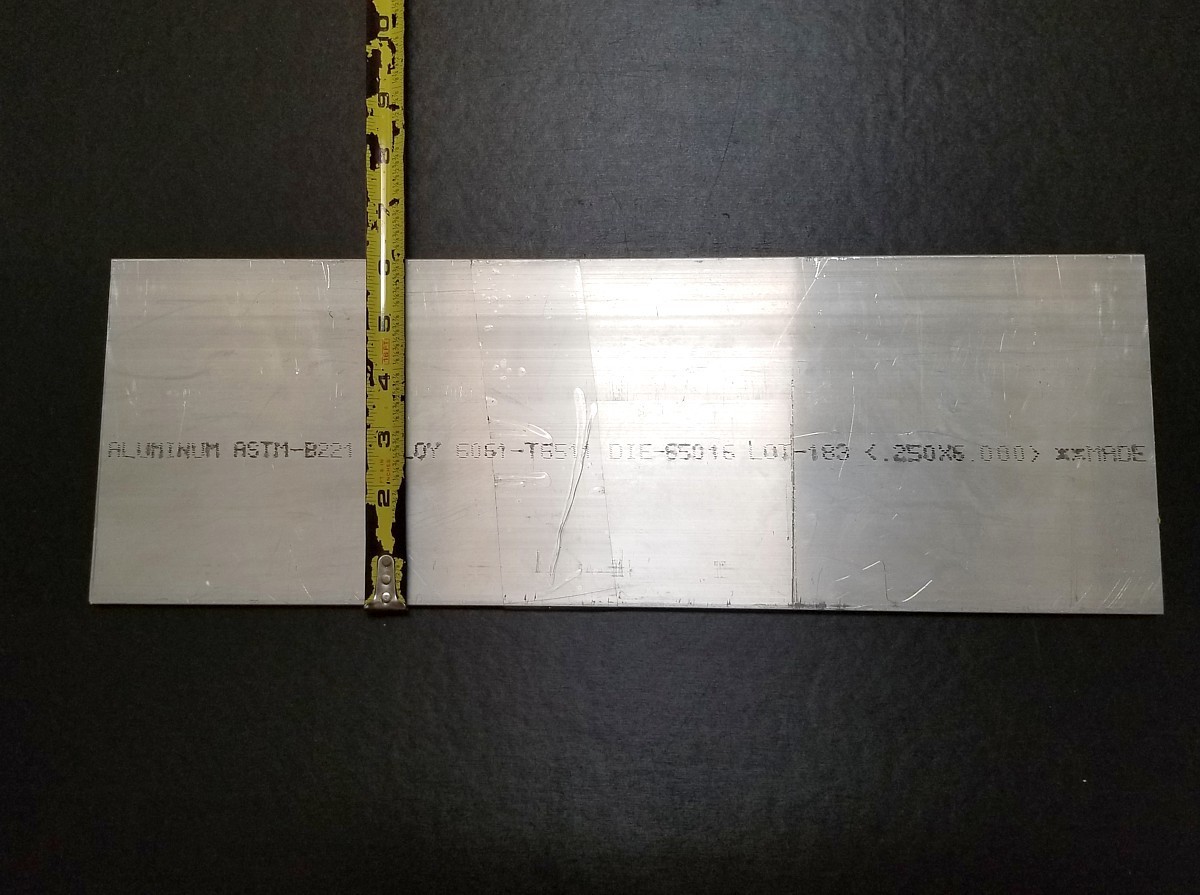 1/4″ x 6″x17.5″ Aluminum Flat Bar/Plate Alloy 6061-T6511